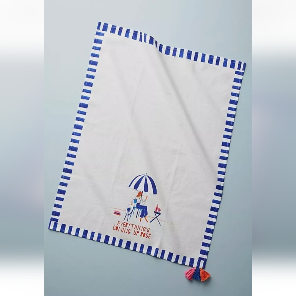 NWT Anthropologie x Mr Boddingtons Everything's Coming Up Rosè Dish Towel